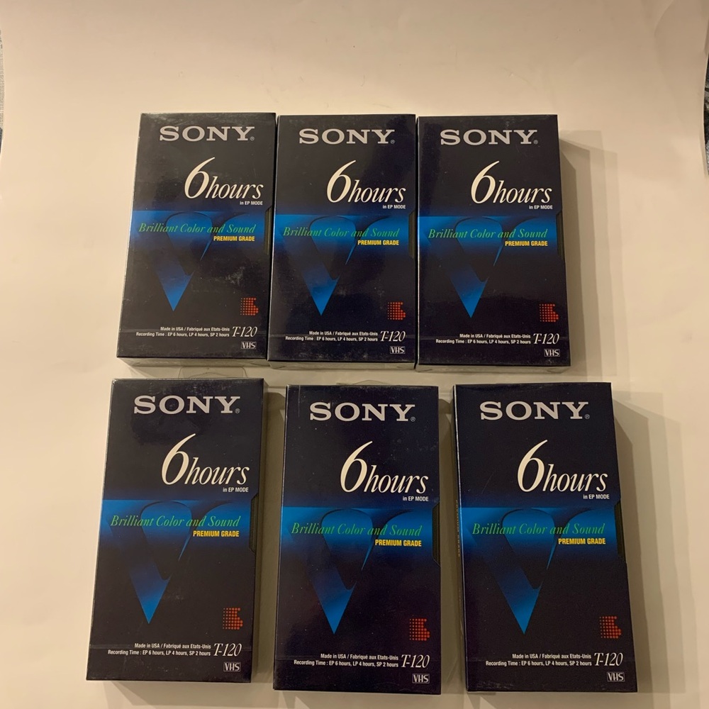 Sony 6 Hours VHS T-120 Blank Video Tapes (6-pack) -